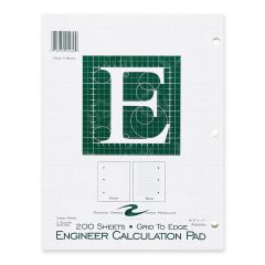 Roaring Spring Engineering Pad - 200 Sheet - Quad Ruled - Letter - 8.50" x 11"