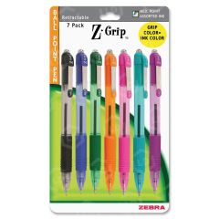 Zebra Pen Z-Grip Ballpoint Pen, Assorted - 7 Pack