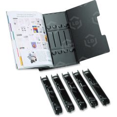 Catalog Rack Starter Kit - 6 Sections 45 Degree Viewing Angle - Steel, Metal - 1 Each - Black