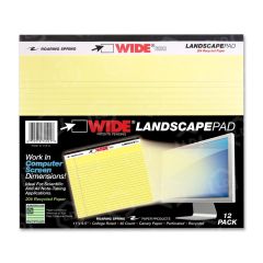 Roaring Spring Wide Landscape Writing Pad - 40 Sheet - 20.00 lb - College Ruled - 11" x 9.50" - Canary