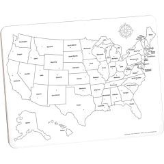 ChenilleKraft 2-Sided Large USA Map Whiteboard