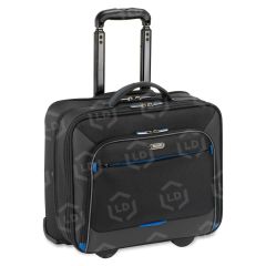 Solo Tech Carrying Case (Roller) for 16" Notebook, iPad, Tablet PC, Digital Text Reader - Black, Blue