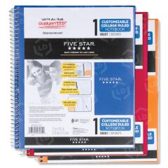 Mead Five Star Customizable College Ruled Notebook - 1 Subject - 100 Sheet - Letter - 8.50" x 11"