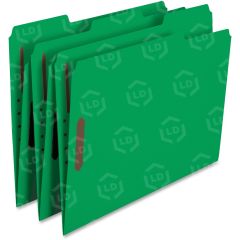 Smead 12141 Green 100% Recycled Colored Fastener File Folders