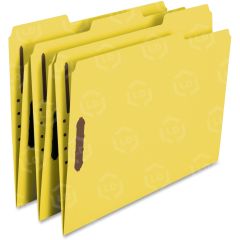Smead 12941 Yellow 100% Recycled Colored Fastener File Folders