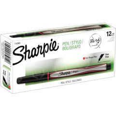 Sharpie Permanent Ink Pen, Red - 12 Pack