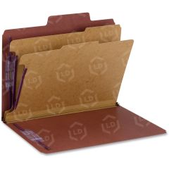 Smead SuperTab Classification Folders with SafeSHIELD Coated Fastener Technology Legal - Tyvek - Red