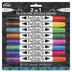 The Board Dudes 2-in-1 Bold Tip Dry Erase Markers - PK per pack