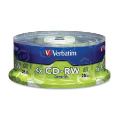 Verbatim 95169 CD Rewritable Media - CD-RW - 4x - 700 MB - 25 Pack Spindle - 25 per pack