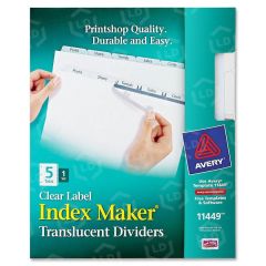 Avery Index Maker Translucent Clear Label Divider - 5 per set