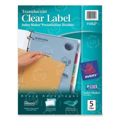 Avery Index Maker Translucent Clear Label Divider - 5 per set