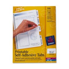 Avery Printable Self-Adhesive Tab - 80 per pack Print-on - 80 / Pack - White Tab