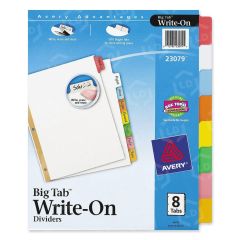 Avery Big Tab Write-On Divider with Erasable Tab - 8 per set