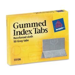 Avery Reinforced Cloth Gummed Index Tab - Write-on - 50 / Pack - Gray Tab