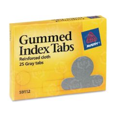 Avery Gummed Round Index Tab - 25 per pack Write-on - 25 / Pack - Gray Tab
