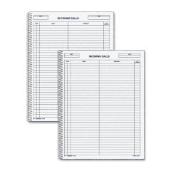 Rediform Incoming/Outgoing Call Register Book - 100 Sheets  -  Wire Bound  -  11" x 8.50"