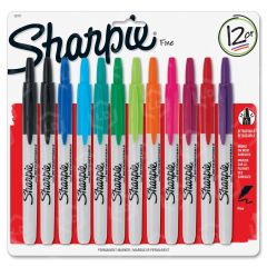 Sharpie Retractable Fine Point Markers, Assorted - 12 Pack