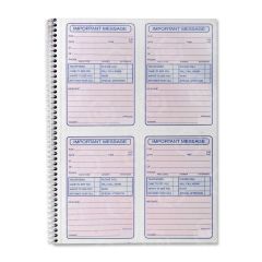 Sparco Telephone Message Book - 200 Sheets - Spiral Bound - 2 Part - Carbonless - 5.50" x 3.88"