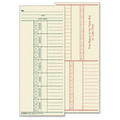 Tops 2-Sided Weekly Time Card - 500 per box