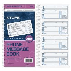 Tops Carbonless While You Were Out Book - Spiral Bound - Carbonless - 11" x 5.50"