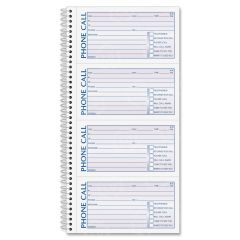 Tops Phone Call Book - Spiral Bound - Carbonless - 11" x 5.50"