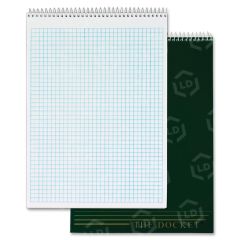 Tops Docket Top Wire Quadrille Pad - 70 Sheet - Quad Ruled - 8.50" x 11.75" -  White Paper