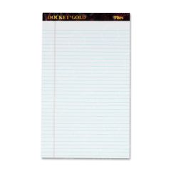 Tops Docket Gold Legal Ruled White Legal Pads - 12 per pack - Legal/Wide Ruled - Legal - 8.50" x 14"
