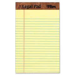 Tops The Legal Pad Ruled Perforated - 12 per dozen - Jr.Legal - 5" x 8" - Canary