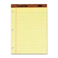 Tops Traditional Grade Writing Pad - 50 Sheet - 16.00 lb - 8.50" x 11.75" - Canary Paper