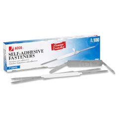 Acco Premium Self-Adhesive Fastener - 100 per box 2.75" Length - Silver