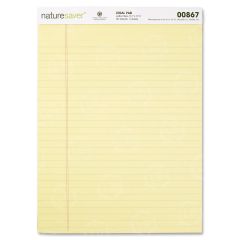 Nature Saver 100% Recycled Canary Legal Ruled Pads - 12 per dozen - 8.50" x 11.75"