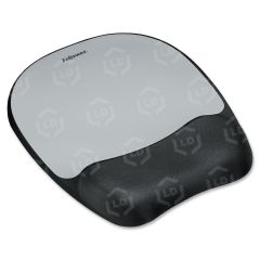 Fellowes Memory foam Mouse Pad/Wrist Rest- Silver Streak - TAA Compliant