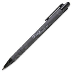 Integra Rubber Barrel Retractable Ballpoint Pen, Black - 12 Pack