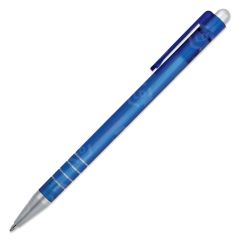 Skilcraft Rubberized Retractable Ballpoint Pen, Blue - 12 Pack