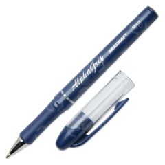 Skilcraft Cushion Grip Transparent Ballpoint Pen, Blue - 12 Pack