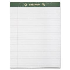 Skilcraft Perforated Writing Pad - 50 Sheet - 20lb - Ruled - Letter 8.5" x 11"