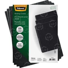 Fellowes Linen Presentation Covers - Oversize, Black, 200 pack - TAA Compliant - 200 per pack