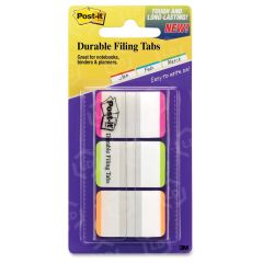 Post-it Durable File Tab - 66 per pack Write-on - 66 / Pack - Pink, Green, Orange Tab