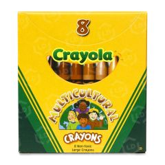 Crayola Large Multicultural Crayon - 8 per box