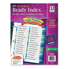 Avery Double Column Index Divider - 32 per set