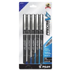 Pilot Precise V7 Rollerball Pen, Black - 5 Pack
