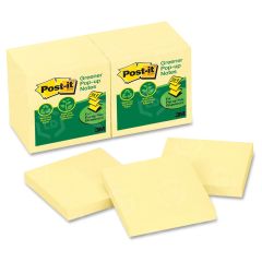 Post-it Adhesive Note Pad - 12 per pack - 3" x 3" - Canary
