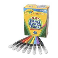 Crayola No Drip Paint Brush Pen - 40 per box