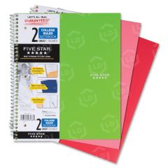 Mead Five Star 2-Subject Wirebound Notebook - 120 Sheet - College Ruled - 8.50" x 11" -  White Paper
