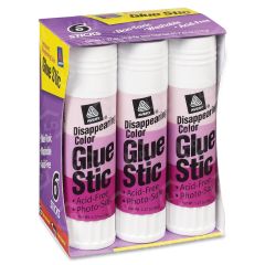 Avery Disappearing Color Permanent Glue Stic - 6 per pack