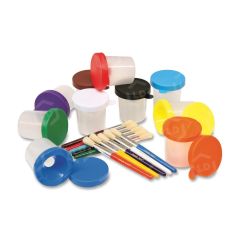 ChenilleKraft No-Spill Cups and Coordinating Brushes Pack - 20 per set