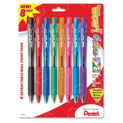 Pentel WOW! Retractable Ballpoint Pen, Assorted - 8 Pack