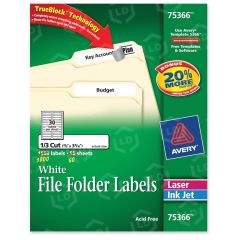 Avery 0.67" x 3.44" Rectangle TrueBlock File Folder Label - 1800 per box