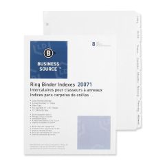Business Source 3-Ring Plain Tab Divider - 100 per box