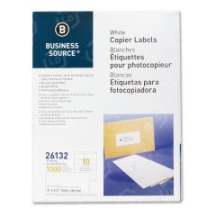 Business Source White Copier Mailing Label - 1000 per pack